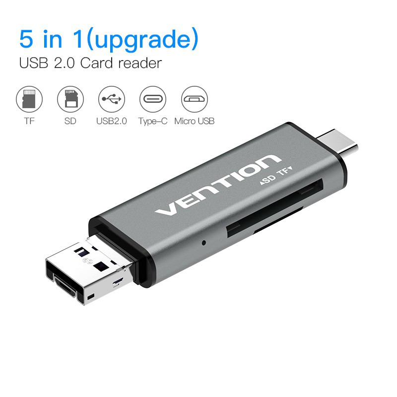 Vention Usb Card Reader 2.0 3.0 Tf Sd Micro Type-c Otg Converter For 