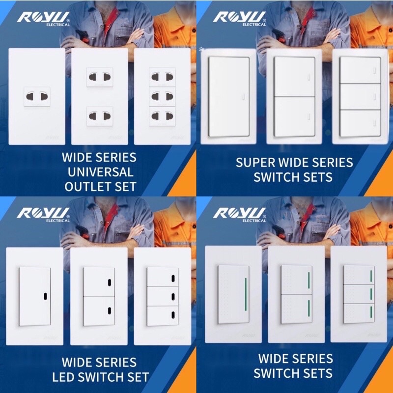 ROYU SUPER Wide Series 1G-2G-3G Gang Switch/Outlet | Shopee Philippines