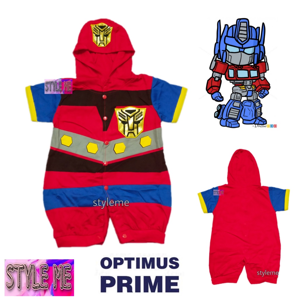 Transformer Red Optimus Prime Costume Overall Jumpsuit Romper for Baby ...