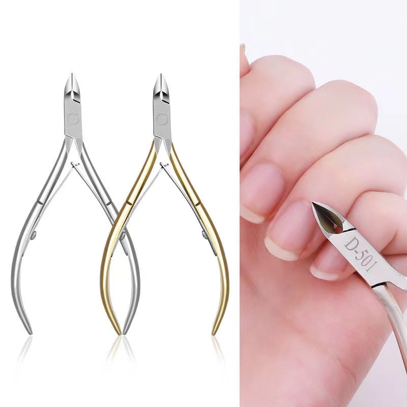 Nail Art Stainless Steel Cuticle Nipper Pusher Scissors Dead Skin ...
