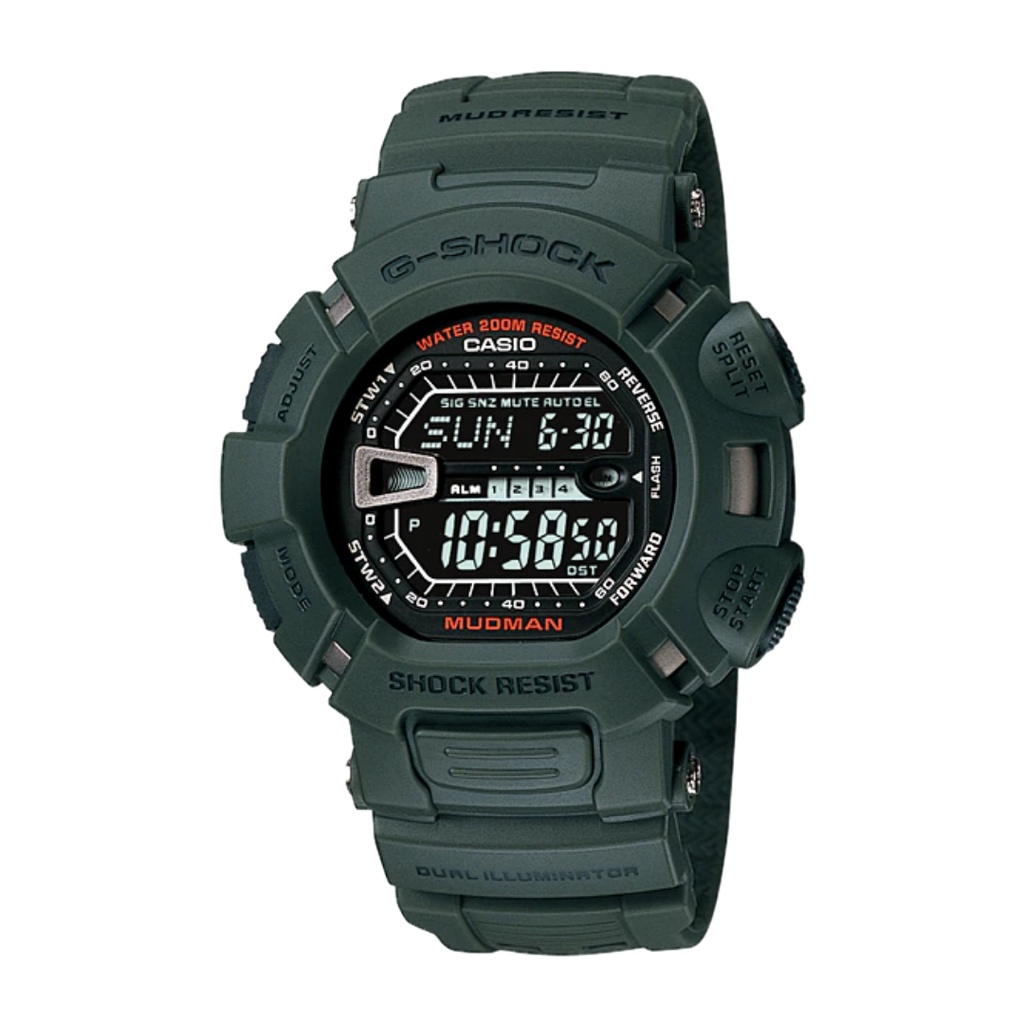 Casio G-Shock G-9000-3VDR Green Mudman Dual Illuminator Digital Watch W ...