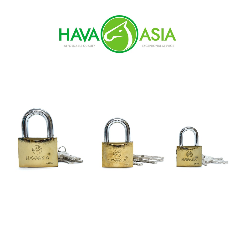 HavaAsia Heavy Duty Solid Brass Short Shackle Padlock High Security ...