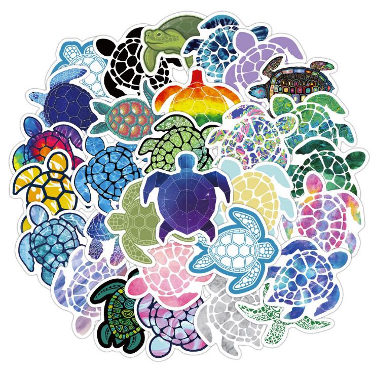 Waterproof PVC Turtle Sticker, stickers for helmets, laptops, phones ...
