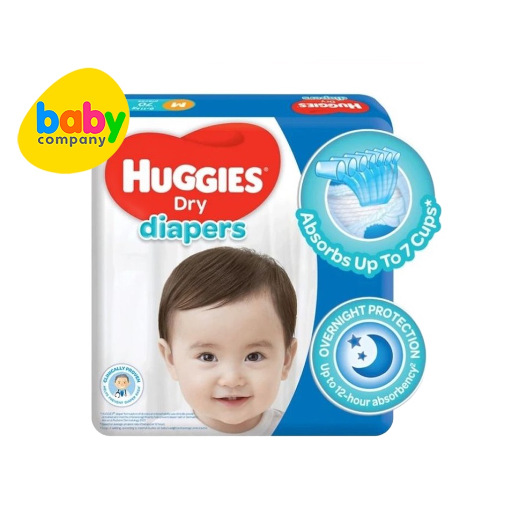 Huggies Dry Taped Diapers Super Jumbo Pack Medium 72 pads Shopee