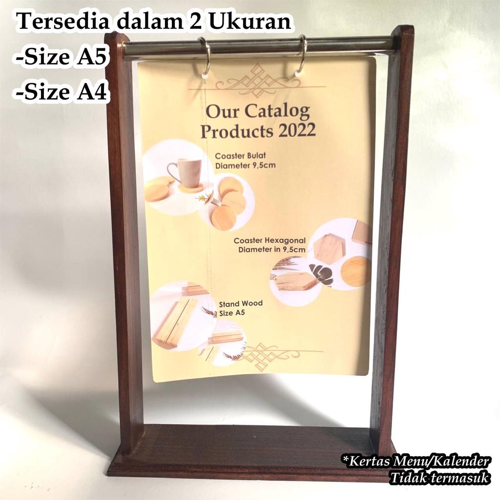 KAYU Stainless Menu Stand A5 Size Menu Stand Table Number Display Stand Menu Display Table Tend