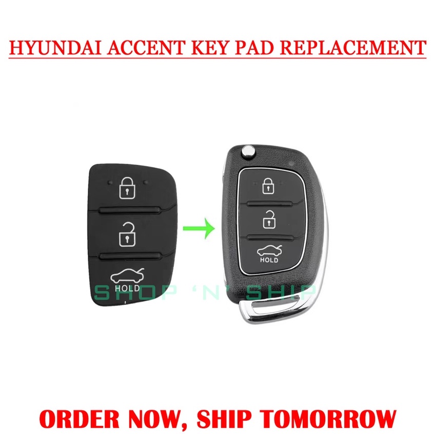 Hyundai Accent / Tucson 3 Buttons Key Pad Replacement Rubber / 1 piece ...