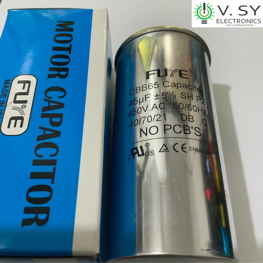 CBB65 450V AC 45uF MFD +/- 5% 50/60Hz 40/70/21 AC Aircon Air-Con Air Con  Aircondition Capacitor