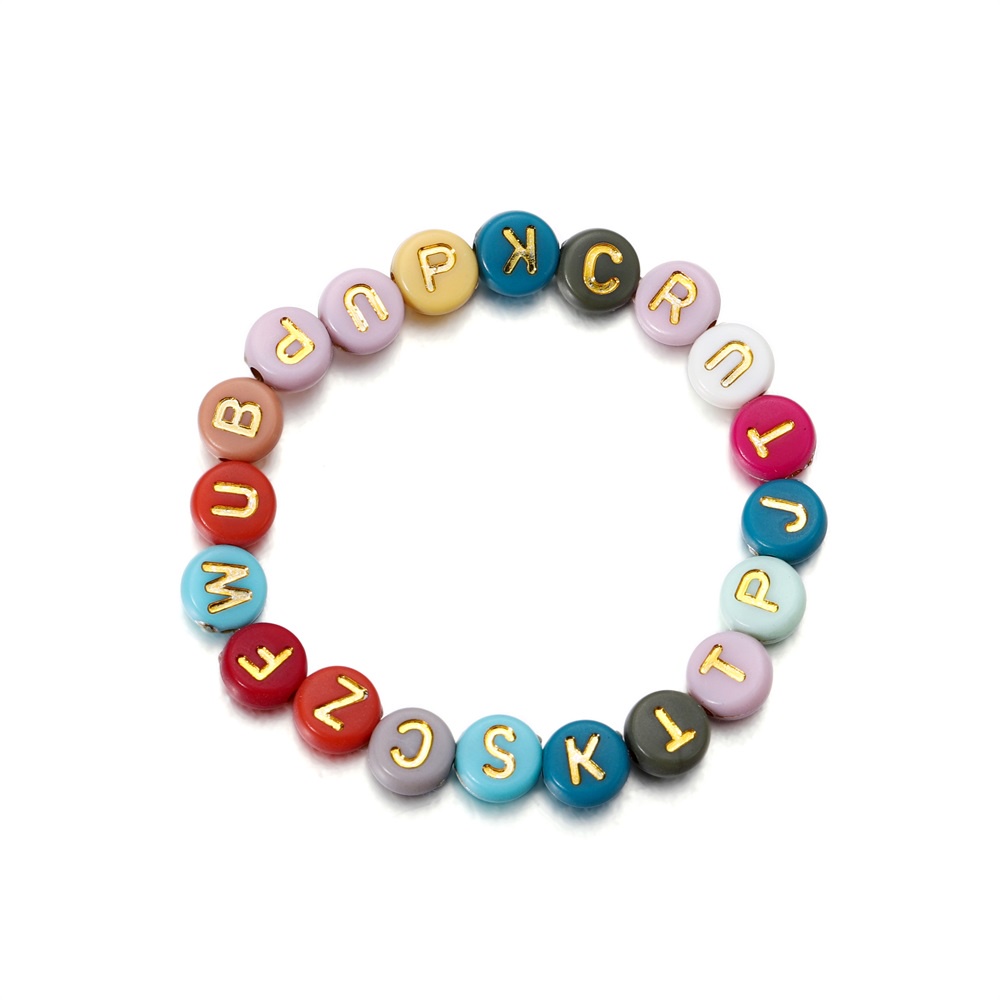 St Kunkka Acrylic Colorful Alphabet Beads Random Letters Pcs