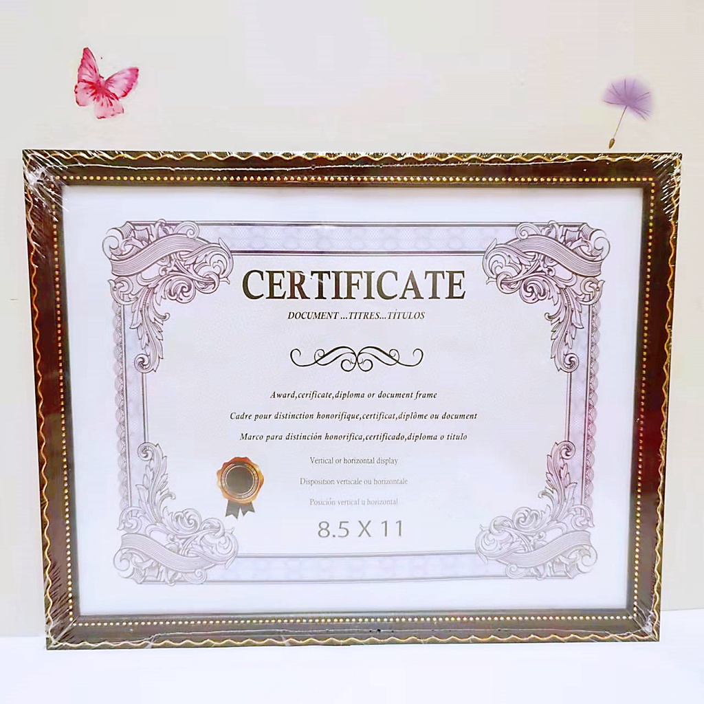 PVC A4 BLACK/WHITE/GOLD CERTIFICATE FRAME /8.5*11 inches Photo frame ...