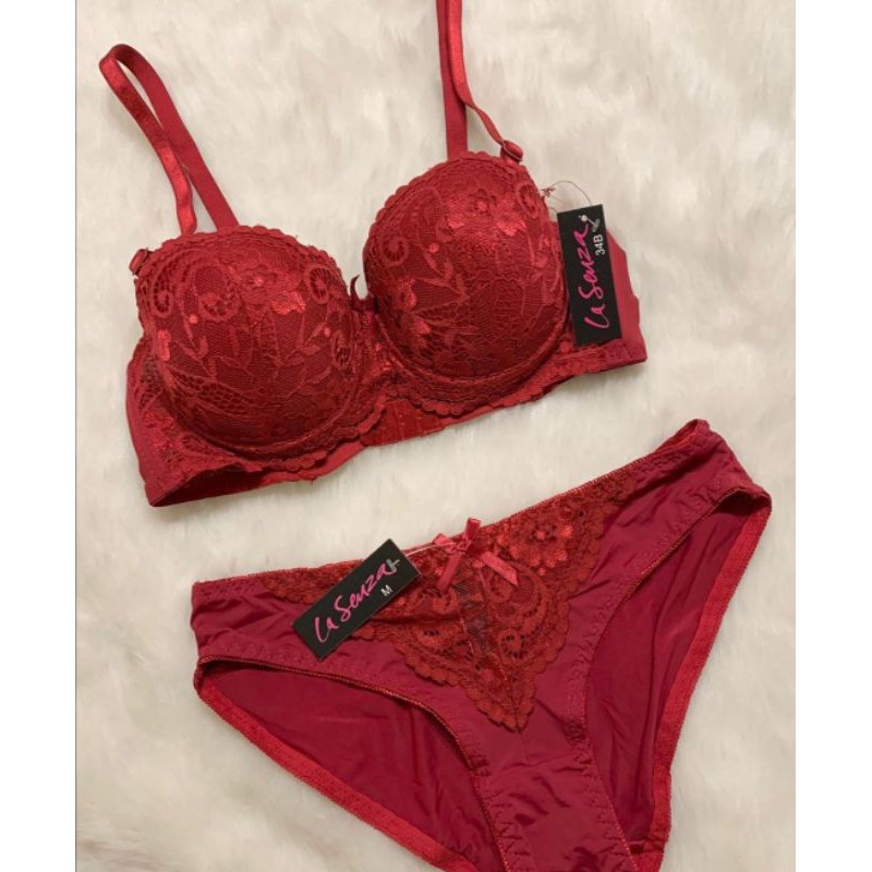 Authentic La Senza Red Bra and Panty Set