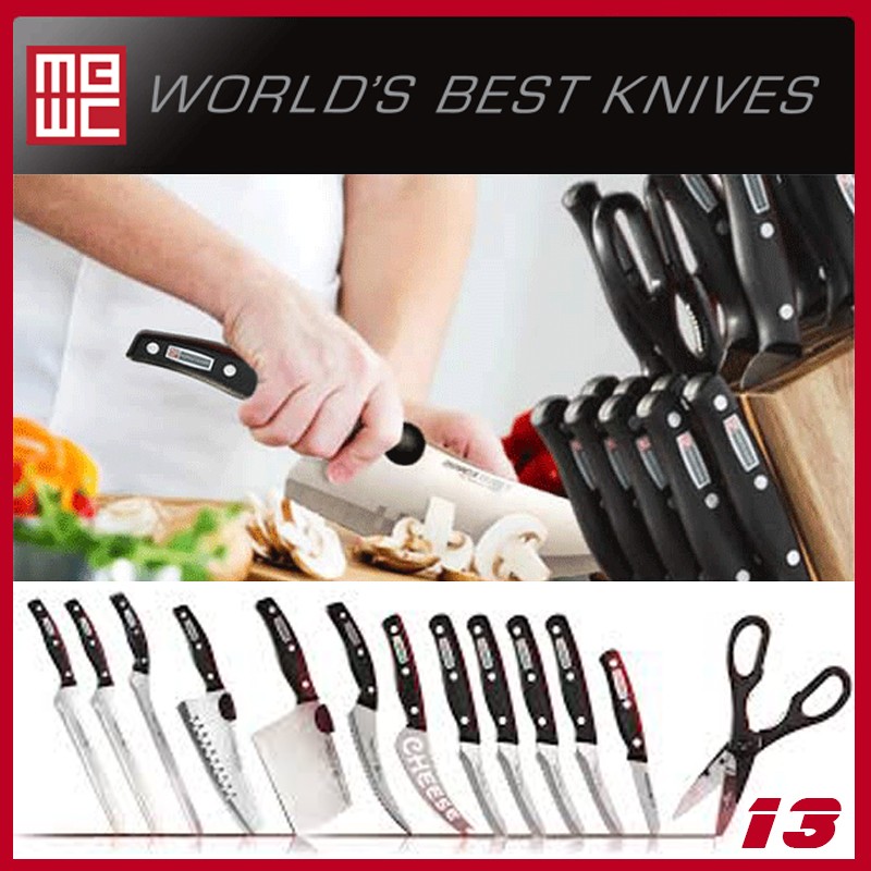 13 Piece Miracle Blade World Class Knife Set, Cheese Knife, Steak Knives,  Filet