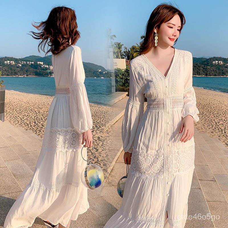 Bohemian white beach clearance dress