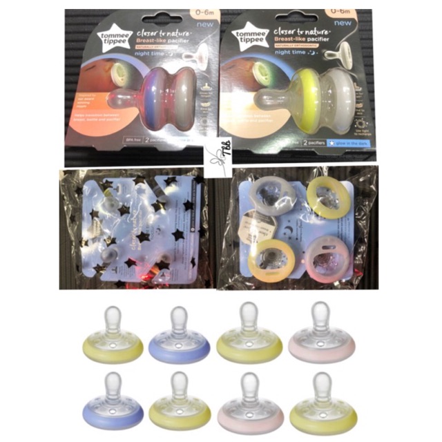 authentic ** Tommee Tippee Closer to Nature Night Time Soother Pacifier Glow in the Dark 06