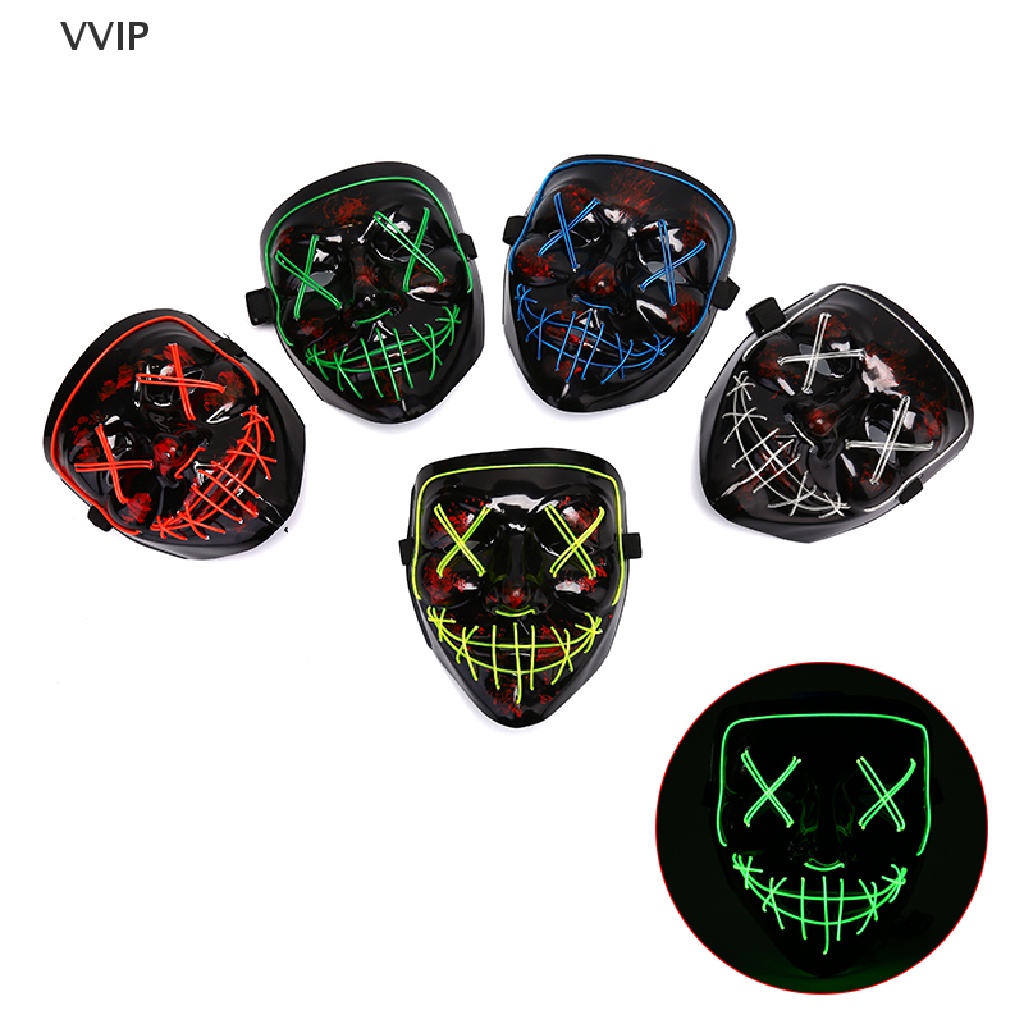 Vvsg LED Glow Mask EL Wire Light Up The Purge Movie Costume Light Party ...