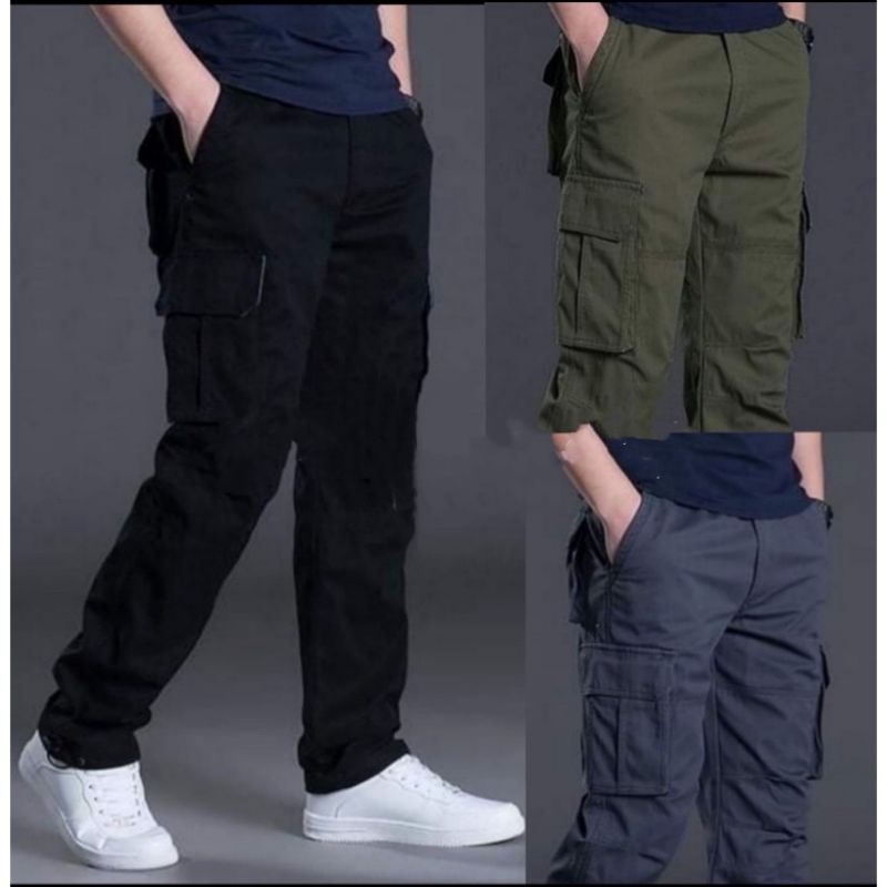 Cargo pants 6 pocket Semi/ straight Cut size 28-36 | Shopee Philippines