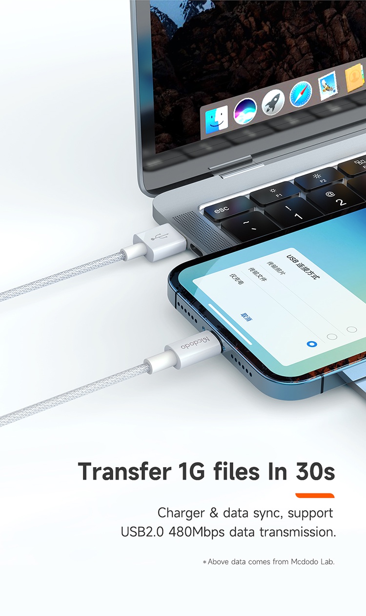 Mcdodo IOS Cable 60W / 36W PD Type-C to IP 15 14 Pro Max 13 12 11 Xr 8 ...