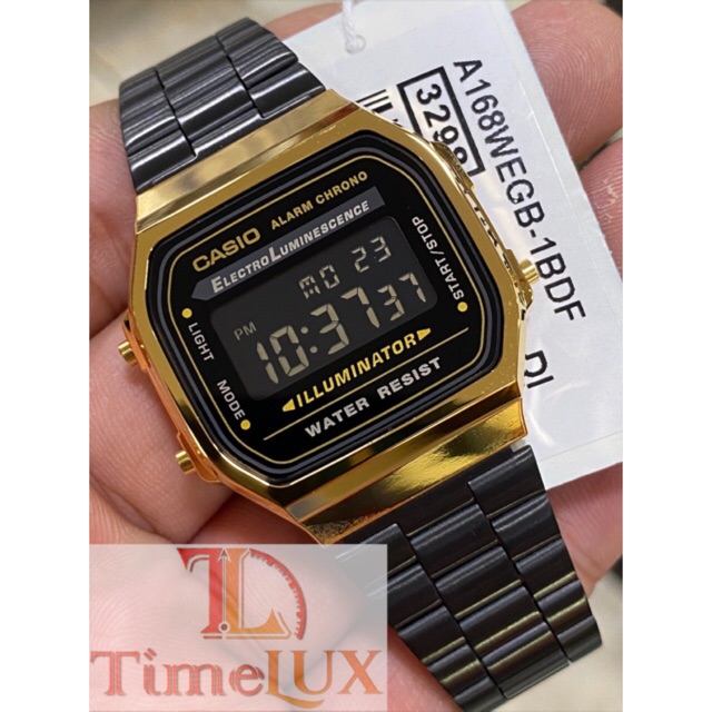 CASIO VINTAGE A168WEGB 1B BLACK GOLD | Shopee Philippines