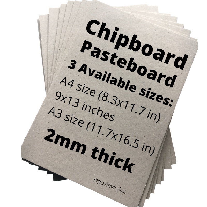 (Positivity) Chipboard / Pasteboard 3 available sizes ( A4 / 9x13inches / A3) 2mm Thick Shopee