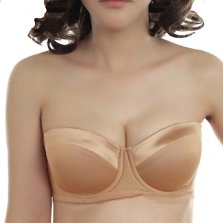 Sexy Strapless Bra Plus Size Non-Slip Push Up Invisible Bras Steel