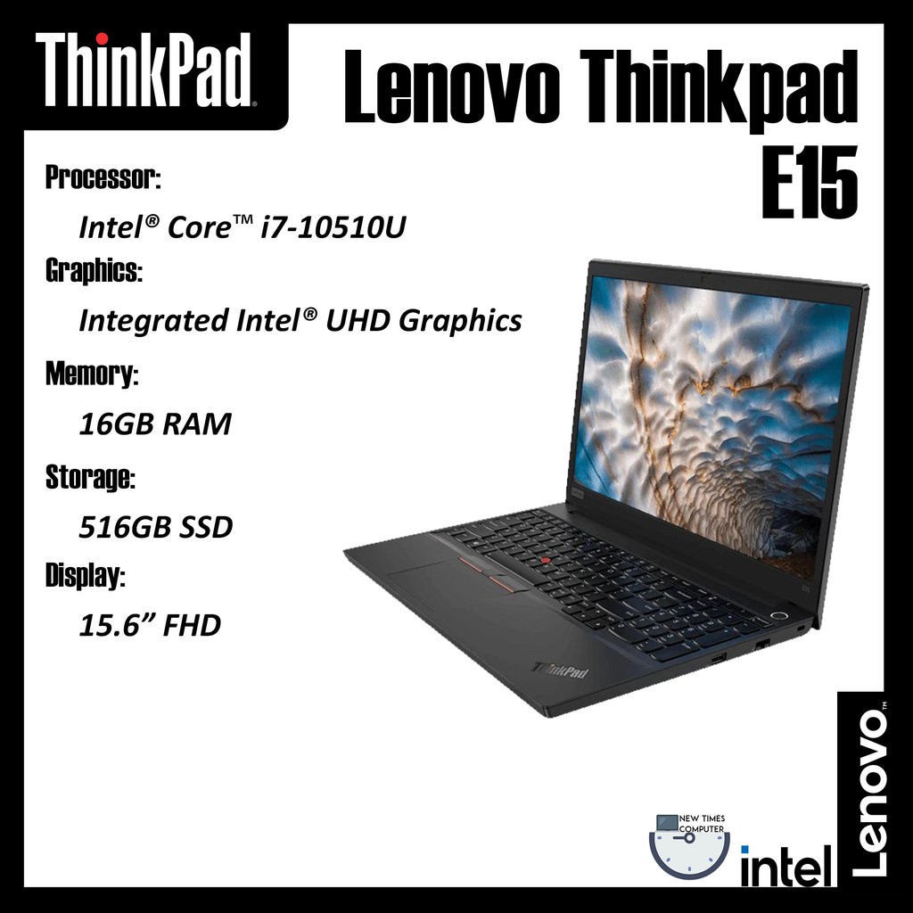 Lenovo ThinkPad E15 Intel Core i5 10th Gen (16GB RAM/512GB SSD)