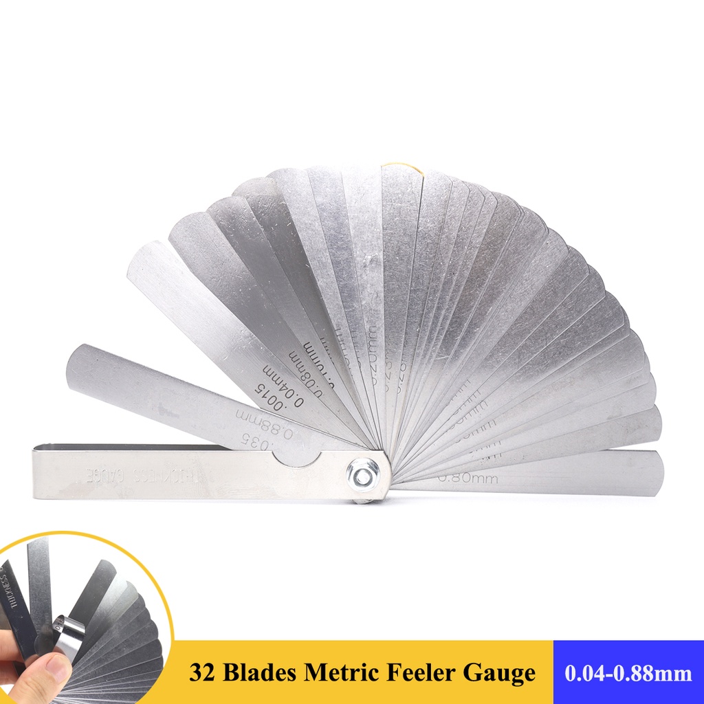 32 Blades Metric Thickness Gauge Set Tappet Valve Feeler Gauge High