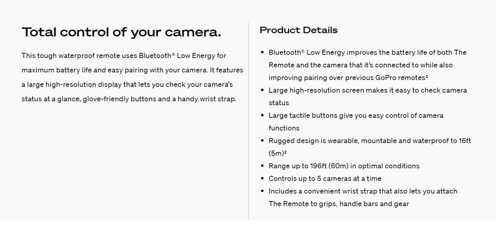 GoPro TheRemote(For All GoPro Cameras)Control your GoPro remotely from ...
