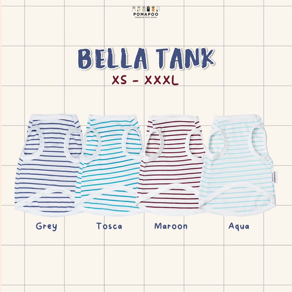 POMAPOO - Bella Tank Grey, Tosca, Maroon, Aqua Cat and Dog Clothes ...