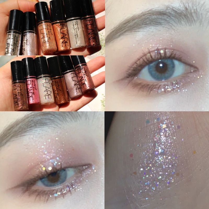 6Pcs Liquid Glitter Eyeshadow Set Luminous Shimmer Metallic Sparking