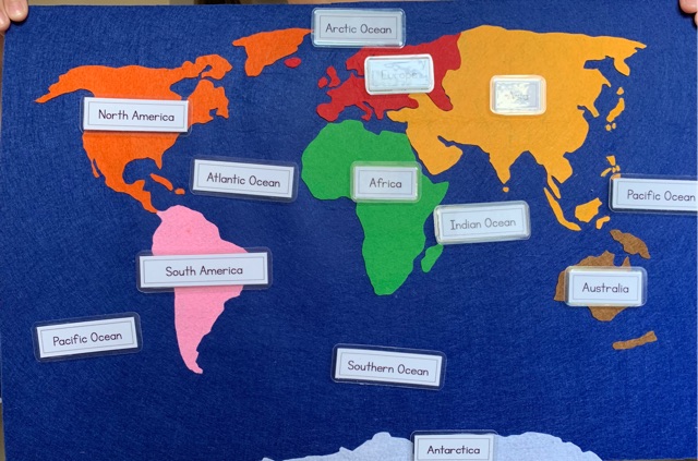 Montessori Continent Map - Colored Felt Continent Map | Shopee Philippines