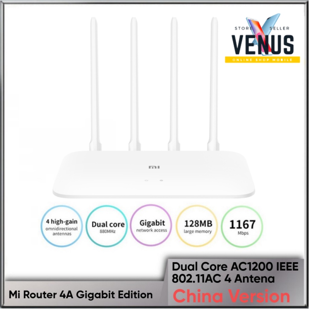 Mi Router 4A Gigabite AC1200 IEEE 802.11AC 4 Antennas | Shopee Philippines