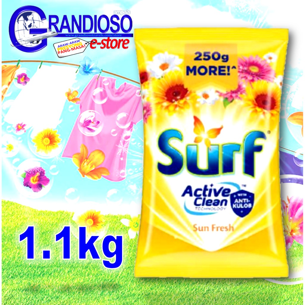 Surf Powder Detergent Sun Fresh with ActiveClean Technology 1.1kg