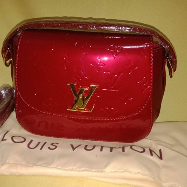 Lv red store sling bag