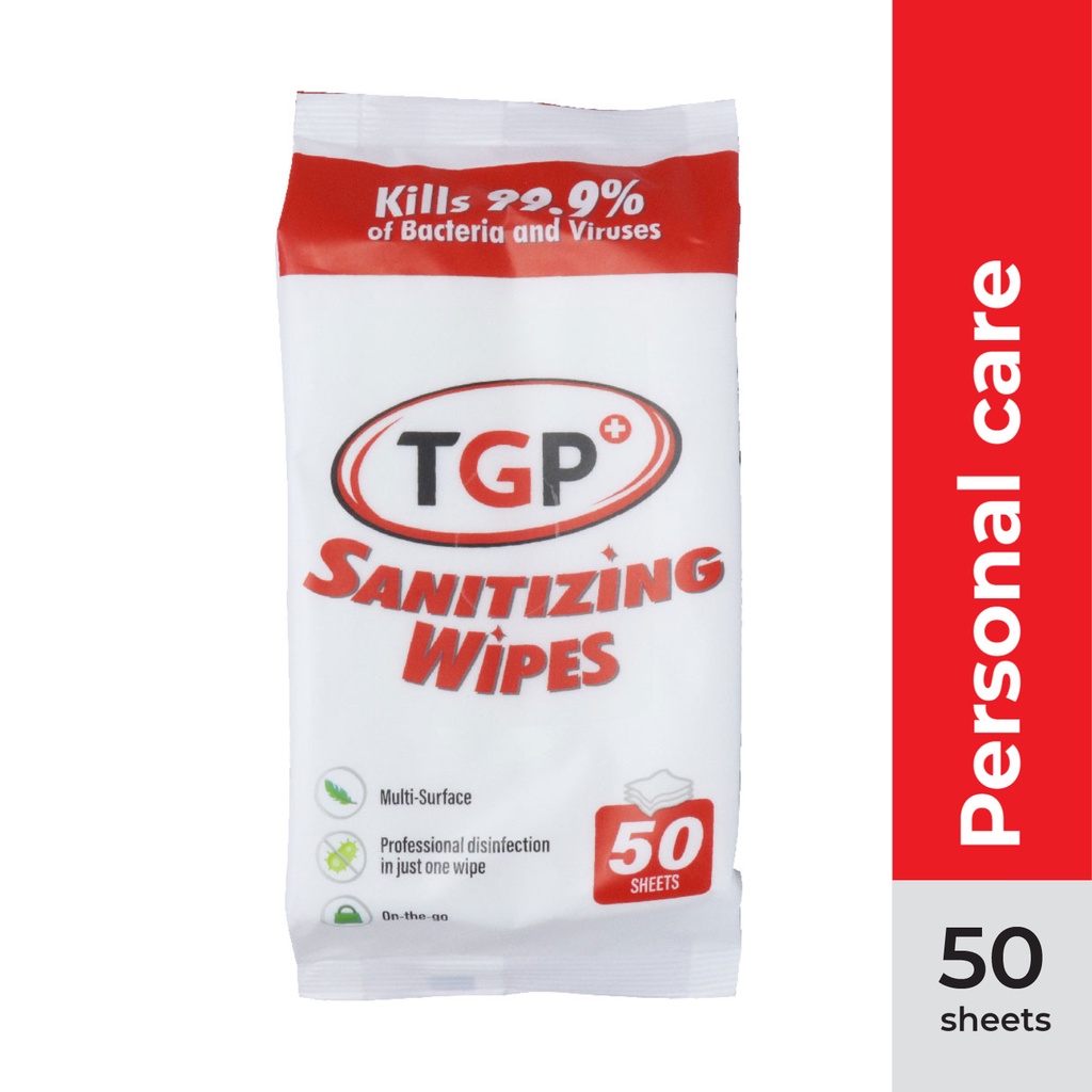 TGP Sanitizing Wipes 50 sheets on the go multisurface disinfection
