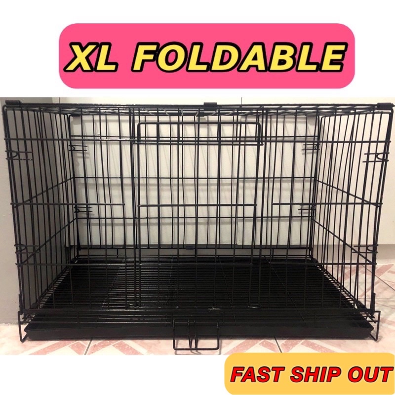 Dog cage hot sale with poop tray