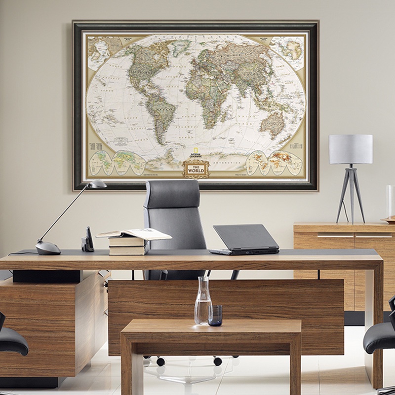 DLKKLB Vintage Retro Matte Kraft Paper World Map Antique Poster Wall ...