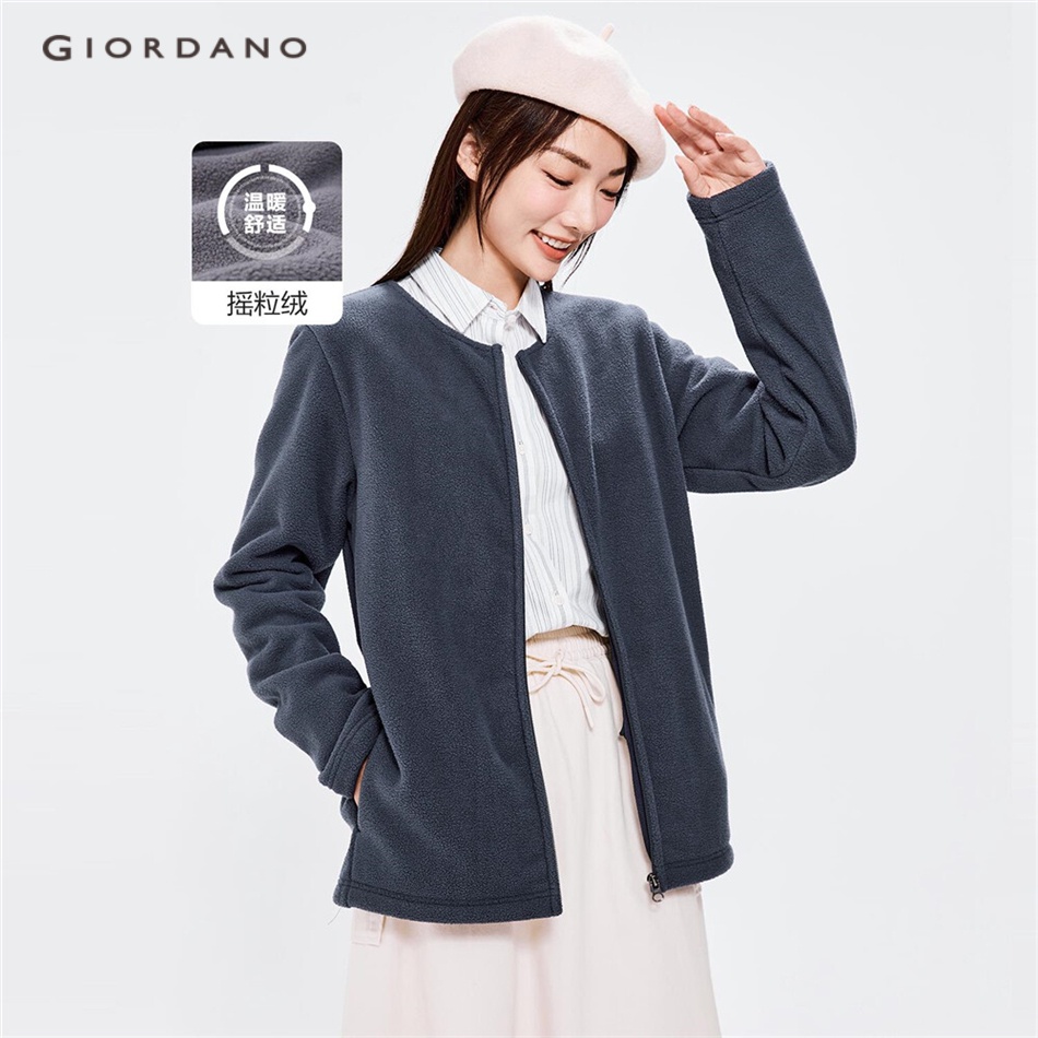 GIORDANO Women Polar Fleece Crewneck Jacket 05372862 | Shopee Philippines