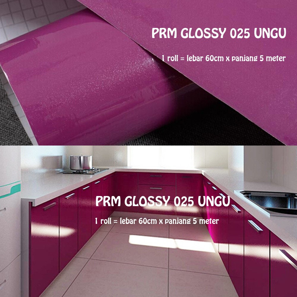 UNGU [VIP] PREMIUM GLOSSY PURPLE KITCHEN WALLPAPER PLAIN PURPLE KITCHEN ...