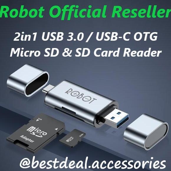 Robot CR202 2in1 OTG USB 3.0 USB-C Micro SD Card Reader | Shopee ...