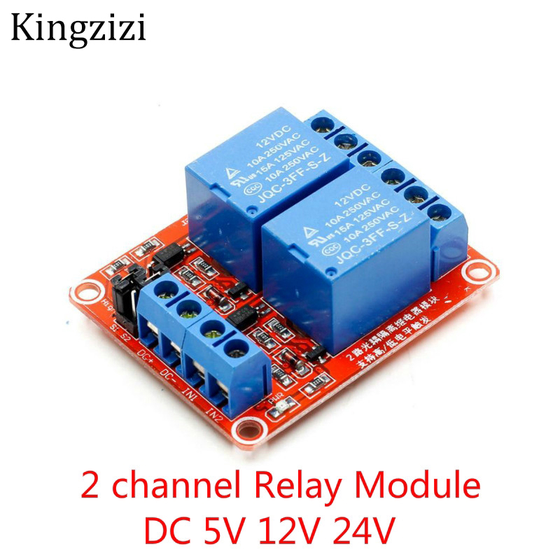 2 channel Relay Module DC 5V 12V 24V High and Low Level Trigger Relay ...