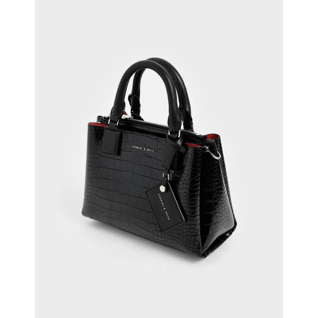 Croc effect bag charles and online keith