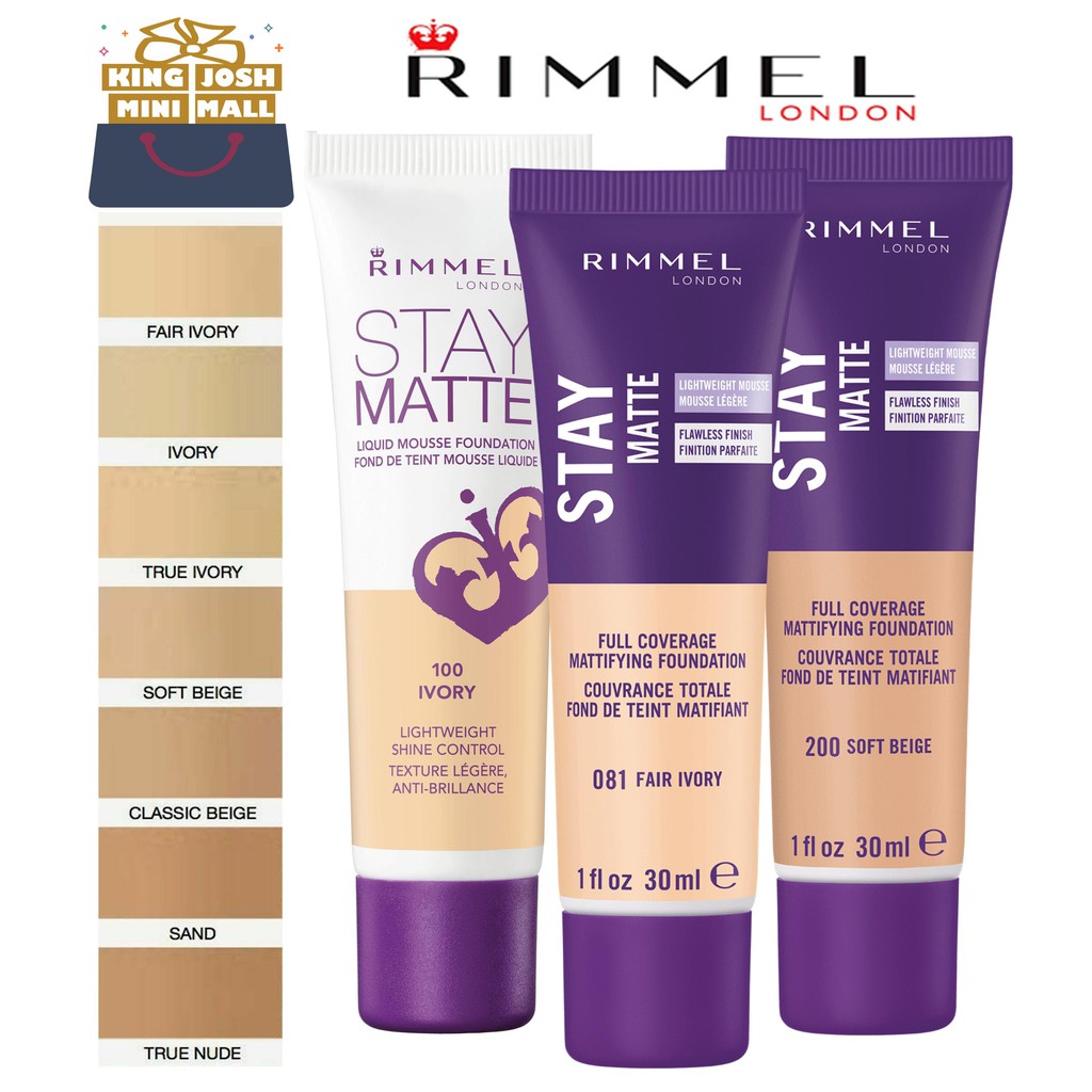 Rimmel London Stay Matte Full Coverage Mattifying Foundation 202 Sun Beige  1 fl oz (30 ml)