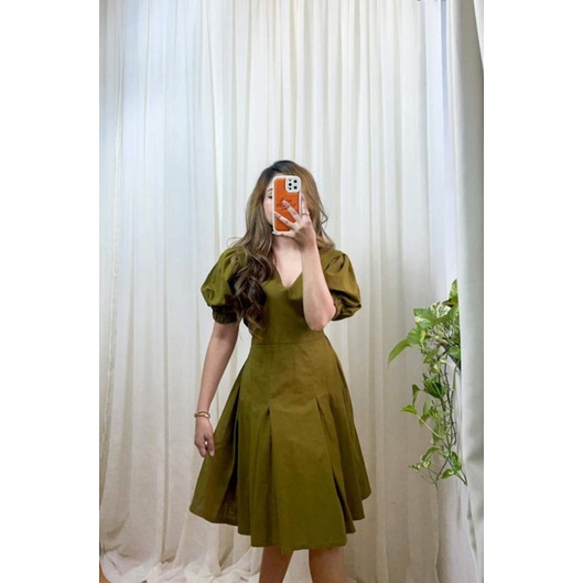 The Latest Brands Daphne dress Midi dress Puff sleeves Casual dress Ribbon dress S L Shopee Philippines