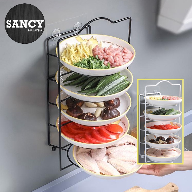 SANCY Kitchen Side Dishes Wall Mounted Racks Countertops Vegetables ...