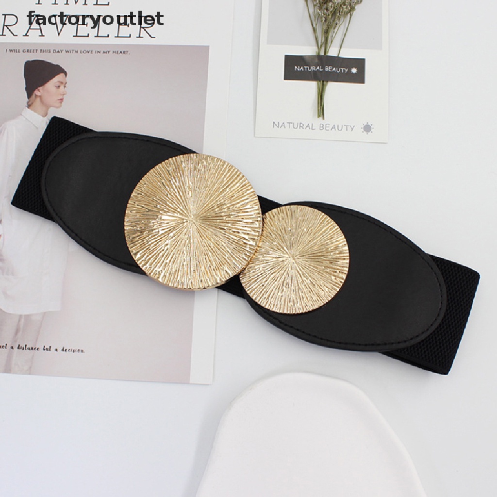 FCPH Retro Fashion PU Leather Wide Elastic Waist Belt For Ladies