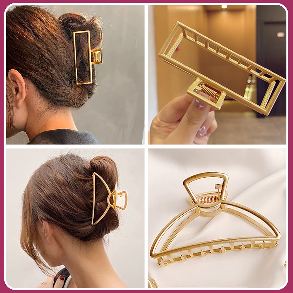 Large Hair Clips For Thick Hair Metal Hair Claw Clips Nonslip Big Gold Hair Clamps Claw Hair 