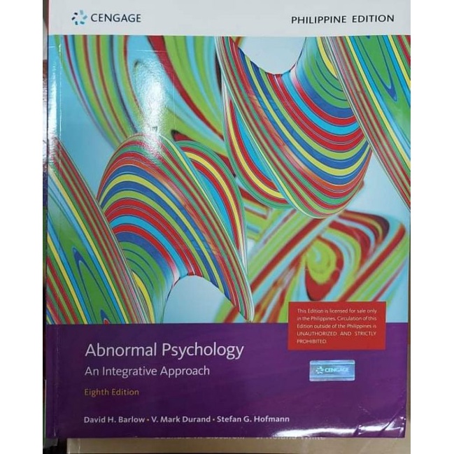 Abnormal Psychology, An Integrativ Approach 8th Edition By. David H ...