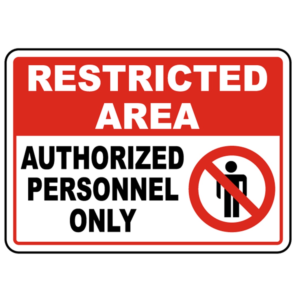 Restricted Area Authorized Personnel Only - Red - Laminated Signage ...
