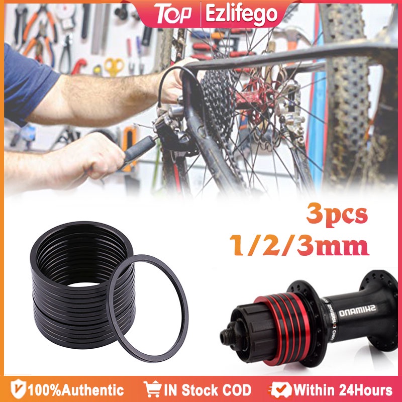 3Pcs Bicycle Hub Spacer 1mm 2 mm 3mm Aluminium Alloy Road Bicycle