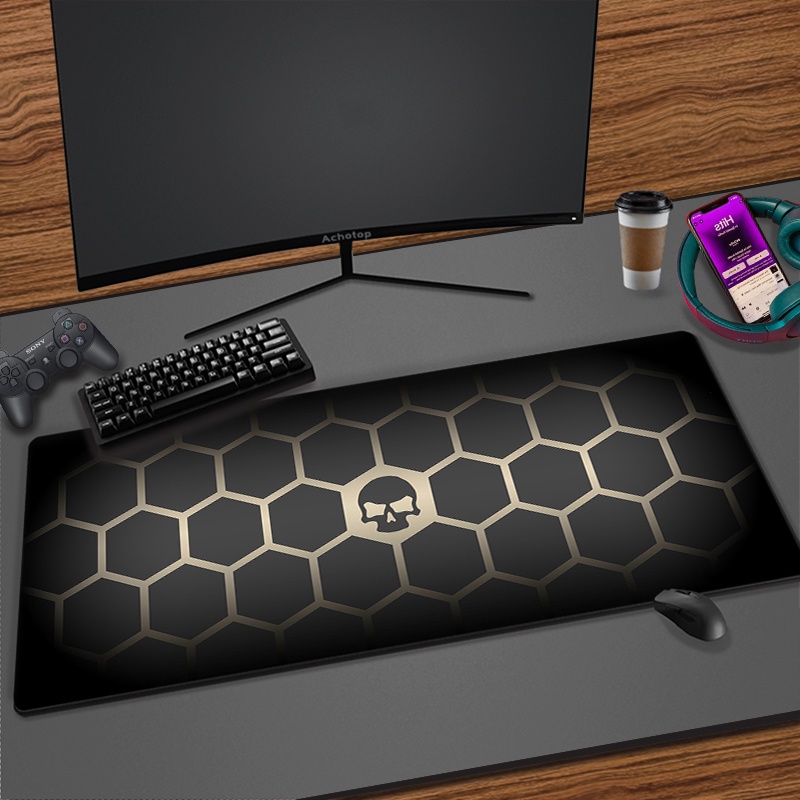 Skull Art Pad On The Table Large Gaming Mouse Pad Rubber Slipmat For Pc ...