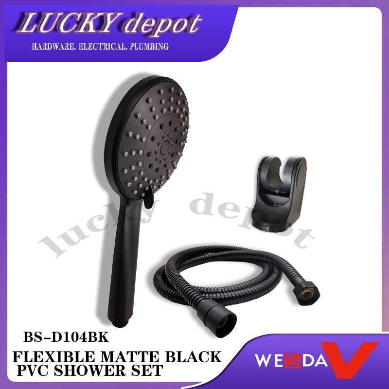 BSD104BK FLEXIBLE MATTE BLACK PVC SHOWER SET ( WESDA ) | Shopee Philippines
